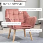 Enkelfåtölj Relaxfåtölj Grå av Sammet och Trä för Vardagsrum Skandinavisk Fåtölj med Upphöjda Ben 68,5 x 61 x 72,5 cm