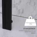Matbord Köksbord Svart av Härdat Glas och Metall för 4 Personer Modernt Matbordsset med LED Belysning 120 x 60 x 75 cm