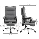 Kontorsstol Skrivbordsstol Mörkgrå av Tyg och Metall för Kontoret Ergonomisk med Massagefunktion Höj och Sänkbar Bekväm