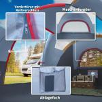 Campingtält 5-6 Personer Tunneltält Kupoltält Polyester för Utomhusäventyr Grå 4,55 X 2,3 X 1,8 M