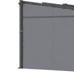 Pergola med Soltak, Modern Trädgårdspaviljong med Sidoväggar, Vattenavvisande Takduk i Polyester, Mörkgrå, 2,97 x 2,95 m