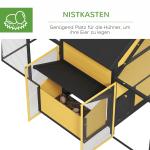Hönshus med 2 Utomhusinhägnader, 1 Häckningslåda, 2 Ramper och Asfalttak, Gul