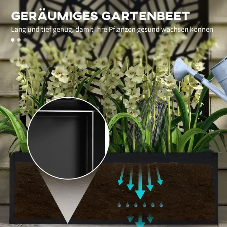 Blomlåda Väggmonterad Planter med Spaljé 61 x 23 x 113 cm