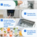 Ismaskin med Timerfunktion, 1,2 L Vattentank, Silver