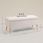 Förvaringsbänk, Linnelook, upp till 220 kg, Beige, 110 x 39 x 45 cm
