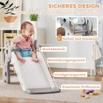 Barnrutschkana Rutschkana 3-i-1 Grå av Plast för Inomhus Småbarnsrutschkana med Basketkorg 106 x 51,5 x 52 cm