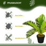 Konstgjord Tropisk Palm med Planteringskärl, Grön + Svart, 50 cm