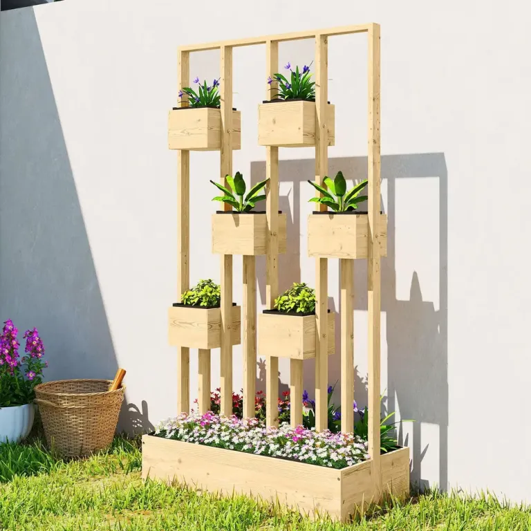 Upphöjd Odlingskrage Planteringslåda med Spaljé Trä 170 cm