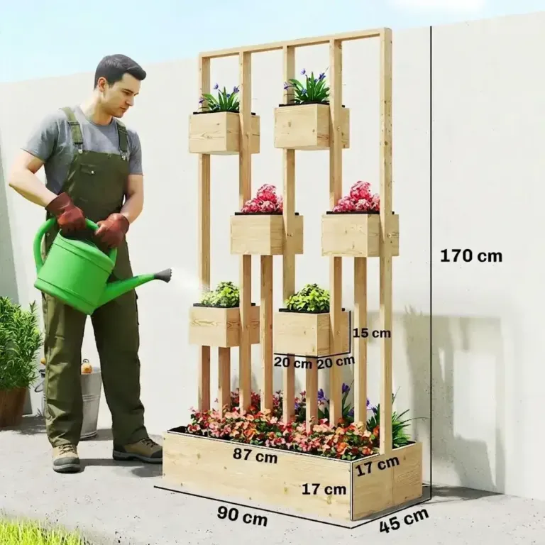 Upphöjd Odlingskrage Planteringslåda med Spaljé Trä 170 cm