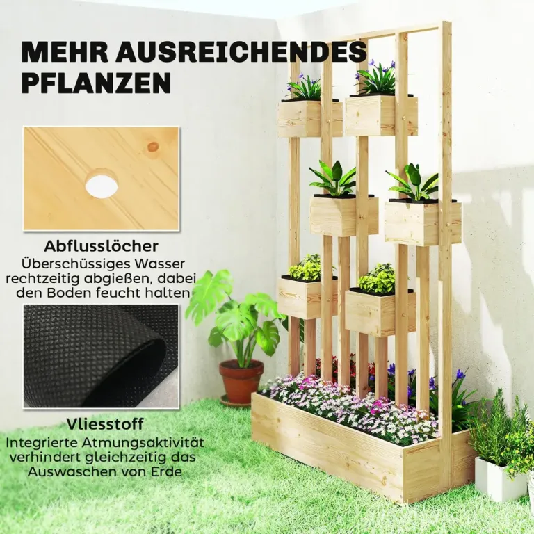 Upphöjd Odlingskrage Planteringslåda med Spaljé Trä 170 cm