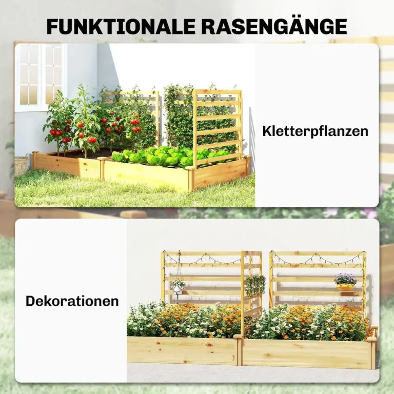 Upphöjd Odlingskrage Planteringslåda med Spaljé Trä