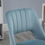 Snurrstol i Blå Sammet, Justerbar Kontorsstol för Vardagsrum, Elegant Skrivbordsstol med Ergonomisk Design, Blå