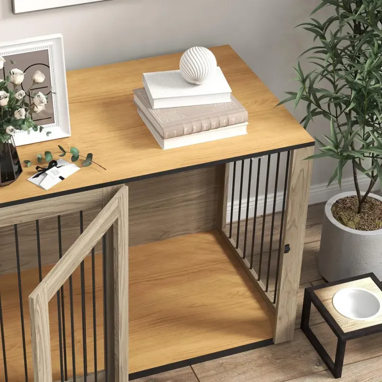 Hundkoja Hundbursmöbler Inomhusbur Ek 106 x 60 x 76 cm