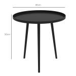 Trädgårdsbord Runt för Terrass och Balkong Hållbar och Stabil Modern Design Svart Stål 40 x 50 cm
