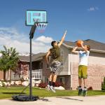 Basketkorg Höjdjusterbar 146-236 cm, Rullbart Basketstativ i Stål och Plast, Svart