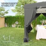 Lusthus Paviljong Pop-Up Partytält Mörkgrå av Polyester och Metall för Trädgård och Camping Vintertätt Tält med 4 Sidopaneler 2,5 x 2,5 m