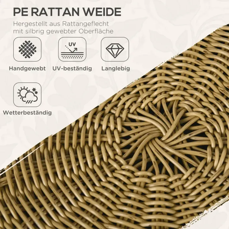 Trädgårdsmöbler Sittgrupp Beige av Rotting och Metall