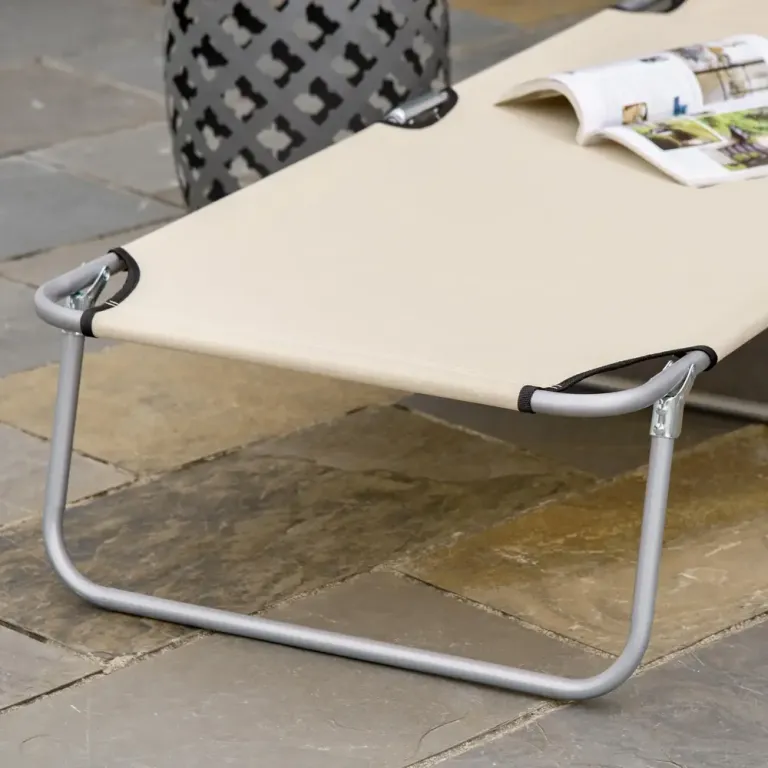 Hopfällbar Solsäng med Soltak Strandstol 187 x 58 x 36 cm