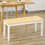Bänk 2-Sits Bänk Vit av Furu för Matsal och Kök Lantlig Stil Lastkapacitet upp till 220 kg Robust Design 102 x 36 x 45 cm