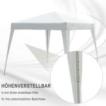 Hopfällbar Paviljong 2,4 X 2,4 M Partytält med UV-Skydd Inkl. Bärväska för Trädgård och Balkong Stålvit