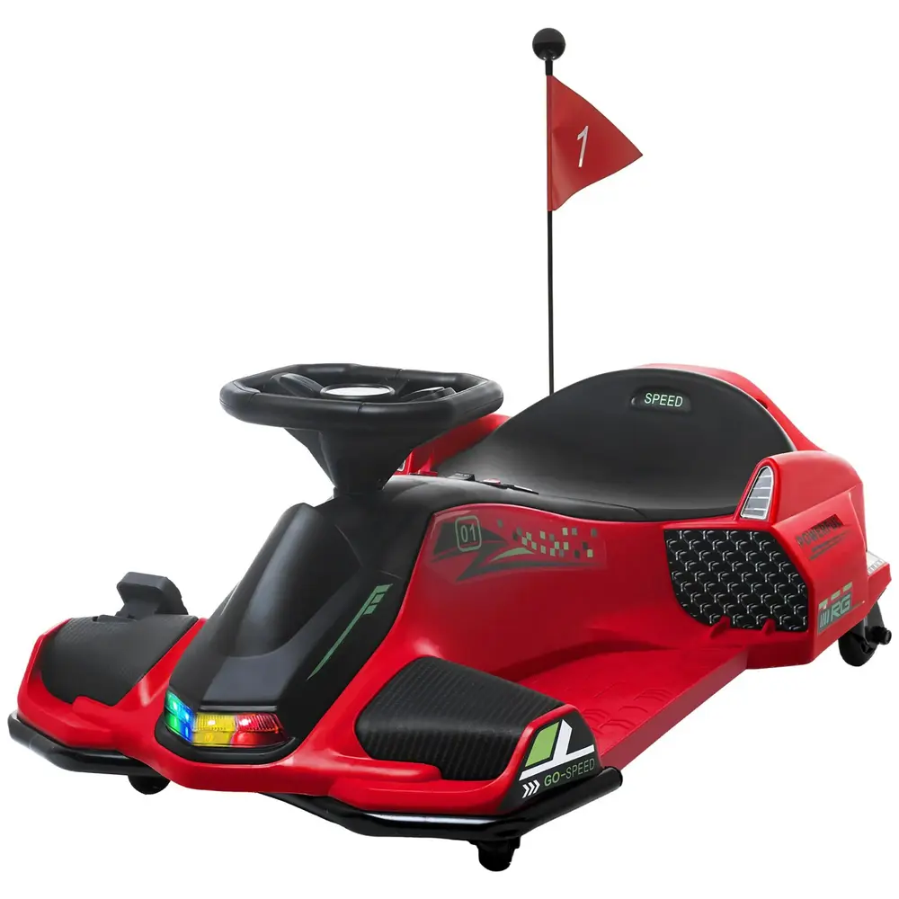 Elektrisk Gokart för Barn med Ljus och Musik, Röd