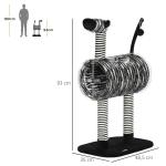 Klösträd i Zebra-Design, Unik Klösmöbel med Tunnel, Dekorativ Lekplats för Katter, Svart/Vit, 93 cm