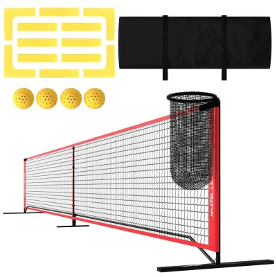 Pickleballnät Komplett System med Stativ 6,7 m, Röd