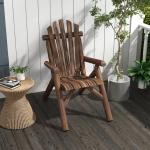 Trädgårdsstol Adirondack Brun av Granträ för Trädgård och Terrass Högryggad Trästol med Armstöd Klassisk Design 83 x 68 x 101 cm