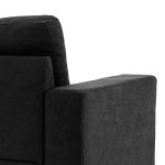 Hörnsoffa L-Form Soffa Svart av Tyg med Linnelook för Vardagsrum 3-Sits Soffa med Schäslong Modern Design