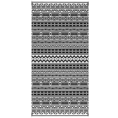 Utomhusmatta Trädgårdsmatta Boho-Stil Svart 548 x 274 cm