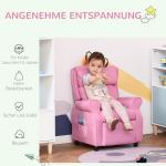 Barnfåtölj med Fotpall i Rosa, Bekväm Minisoffa för Barn 3-5 År, Ergonomisk Sittplats med Justerbart Ryggstöd, Rosa, 58 x 53 x 70 cm