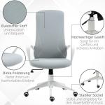 Kontorsstol Snurrstol Ljusgrå av Stretchtyg och Metall för Kontor och Hemmakontor Höj och Sänkbar med Vippfunktion Ergonomisk