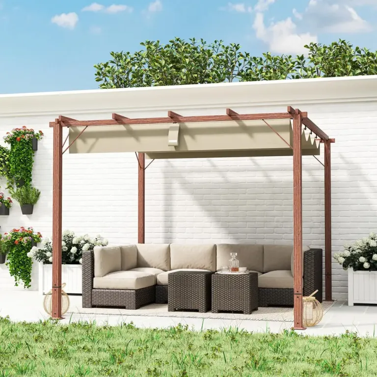 Trädgårdspergola med Uteplatstak Aluminiumstomme 3x3 m