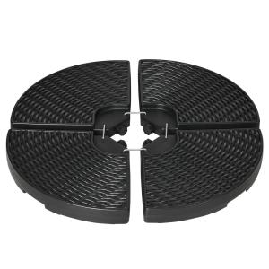 Parasollvikt Paraplyvikt Svart av HDPE för Fribärande Parasoll Väderbeständig Vikt fyllbar med 52 kg Vatten eller 68 kg Sand