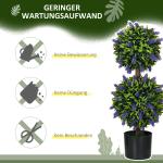 Konstgjorda Växter Lavendel Lila Grön av Plast för Vardagsrum och Trädgård Set om 2 UV-Beständig Växt i Blomkruka 70 cm