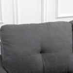 Hörnsoffa L-Form Grå av Linnelook och Trä för Vardagsrum 3-Sits Soffa med Schäslong Modern Design Bekväm 93 x 136 x 85 cm