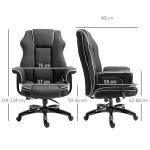 Kontorsstol Höj- och Sänkbar med Vippfunktion Ergonomisk 360° Vridbar med Armstöd Konstläder Svart 76 X 80 X 118-124 Cm