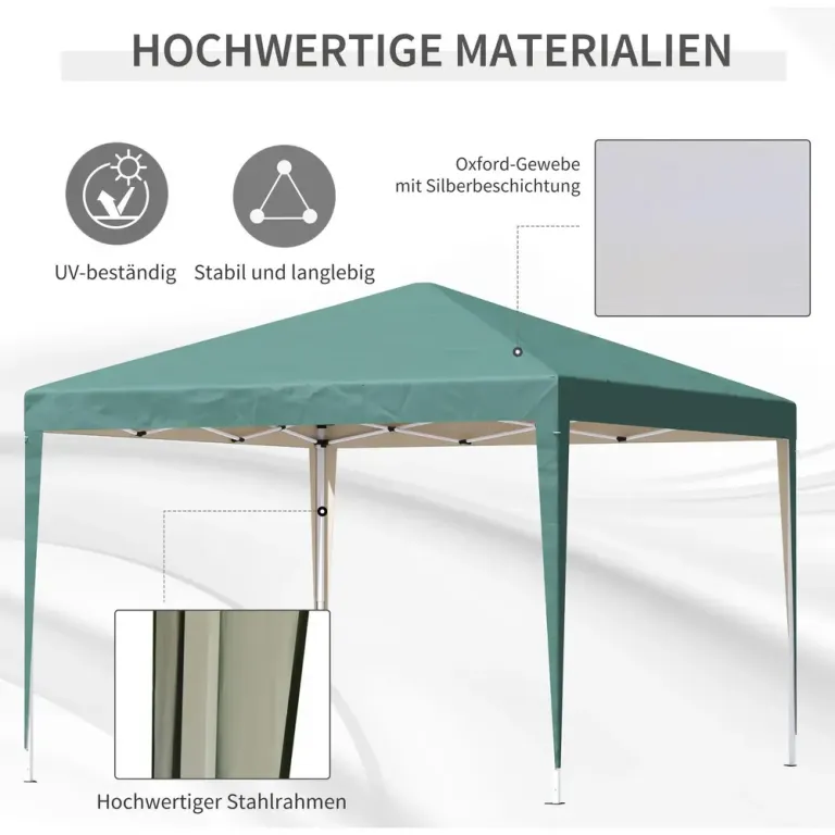 Paviljong Partytält Gazebo Pop-up Fällbart Lusthus 2,95 x 2,