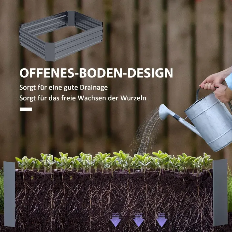 Odlingsbänk Högbädd Stapelbar Silver 120 x 90 x 30 cm
