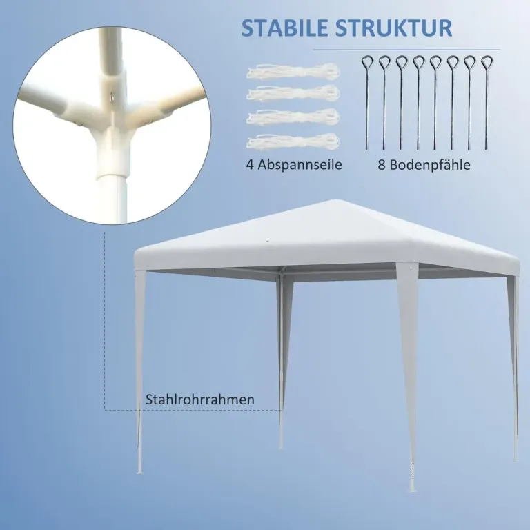 Paviljong Rektangulär Vattenavvisande 2,7 x 2,7 m