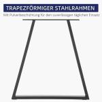 Trapetsformade Bordsben, Set om 2, Förborrade, med Skruvar, Metall, Svart