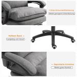 Massagekontorsstol Ergonomisk med Infällbart Fotstöd Höjdjusterbar för Kontor Svart