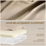 Massagestol Roterbar Gräddvit Konstläder för Vardagsrum Relaxfåtölj med Värme och Gungfunktion 3 Program Bekväm Vila