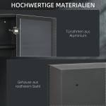 Kleankin Spegelskåp Badrumsskåp Svart av Metall och Glas för Badrum 3 Våningar Medicinskåp Väggskåp 40 x 12 x 60 cm