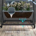 Växtställ Blomsterställ Grå av Stål för Trädgård 5 Våningar med Hjul Växthylla med Hål Växttrappa Dekorativ Design