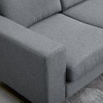 Soffa 3-Sits Tygsoffa med Kudde och Armstöd Linne Elegant för Vardagsrum Mörkgrå 200 X 82 X 78 Cm
