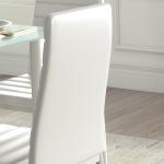 5-delat Matsalsset med 4 Stolar, Modern Design, Glasbord, Vit