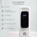 Portabelt Oljefyllt Element, Elektriskt Element med Hjul och Timer, Effektiv Värmekälla med 3 Lägen, Vit, 2720 W
