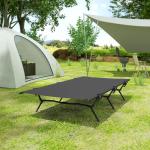 Tältsäng Campingsäng Hopfällbar Säng Svart av Oxford ve Metall för Camping ve Resor Extra Bred Gästsäng 200 x 100 x 36 cm