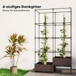 Odlingslåda med Spaljé Stor Svart Plast för Utomhusbruk och Trädgård Blomlåda med Klätterstöd och Dränering Väderbeständig 100 × 50 × 174 cm